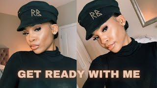 GET READY WITH ME | MY NEW GO TO GLAM MAKEUP ROUTINE | GIRLS NIGHT OUT OUTFIT