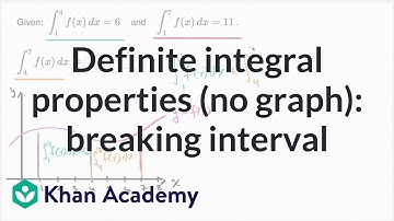 Definite integral properties (no graph): breaking interval | AP Calculus AB | Khan Academy