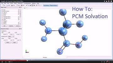 Avogadro with Gaussian Tutorial Solvent Effect