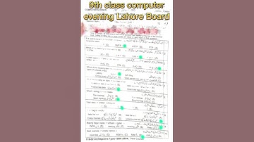9th Class | Computer | Lahore Board | Evening Time | Paper | 2023 #mathematician #science