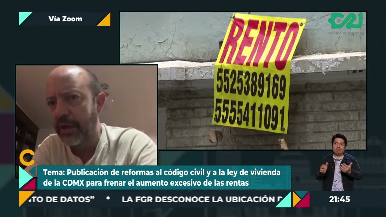Entrevista con Inti Muñoz, de la SEDUVI, sobre reformas que fijan tope a aumento de rentas en CDMX