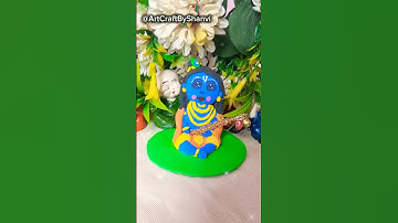 DIY Krishna Clay Art | Kanha idol by super clay 😍✨ #krishna #art #shorts #viral#youtubeshorts