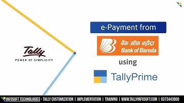 How To Make E Payment to Bank of Baroda using TallyPrime
