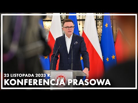 Konferencja prasowa marszałka Sejmu Szymona Hołowni