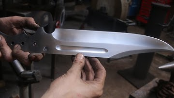 Forging a 11 inch bowie knife, part 1, forging the blade.