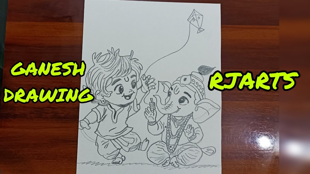 How to Bal ganesh drawing easy drawing/outline/chitara