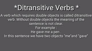 What is a ditransitive verb