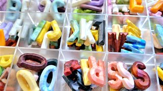 짜투리 왁스, 나만의 알파벳 왁스로 재탄생💫 (구독자 참여형, 많은 참여 부탁드립니다❤️) Making Alphabet Wax ASMR