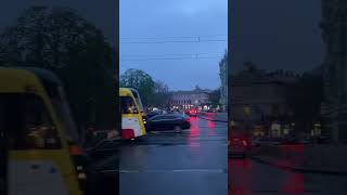 Rain in Odessa , Deribasovskaya street, beautiful buildings