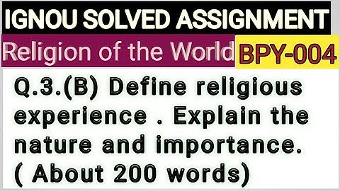 IGNOU SOLVED ASSIGNMENT BPY-004 Q.3 (B)