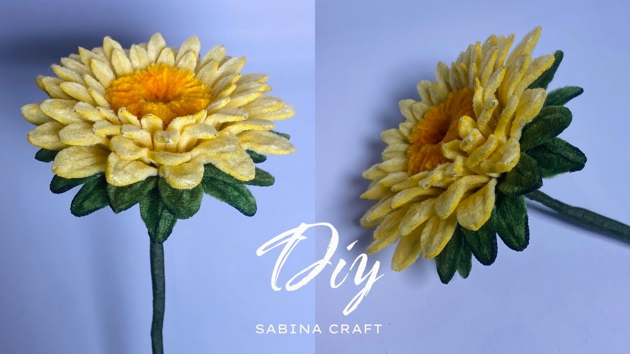 How to Make Sun Flower with Chenille Wire | Tutorial Membuat Bunga Matahari dari Kawat Bulu