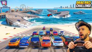 GTA 5 INDIAN CARS VS MOST DANGEROUS CURVY ROAD DRAG RACE | GTA 5 ABHISHEKKZ GAMING screenshot 4