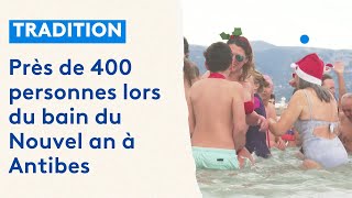 14°C dans l'eau et près de 400 personnes lors du bain du Nouvel an à Antibes