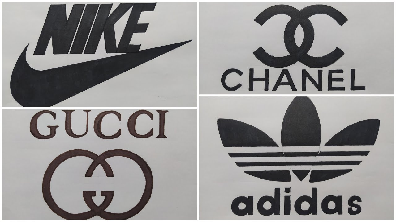 Conductividad implicar A veces a veces COMO DIBUJAR LOGOS DE MARCAS DE ROPA | NIKE, CHANEL, ADIDAS Y GUCCI  (Tutorial de dibujo) - YouTube