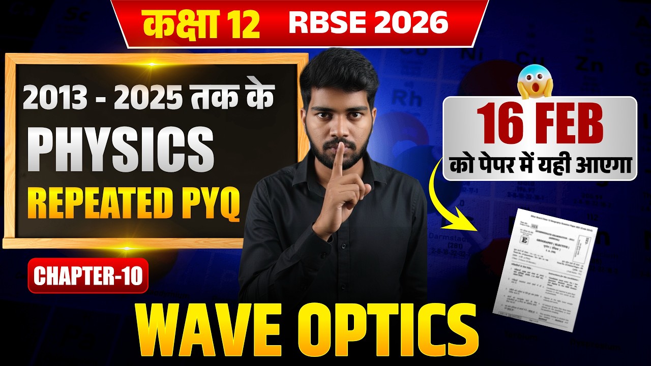 RBSE Board 2026: WAVE OPTICS Chapter 10 | Top Most Important Questions
