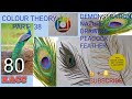 COLOUR THEORY : PART 38 :  Drg Grade Exams n All Art Courses. DEMO : Drawing a peacock feather.
