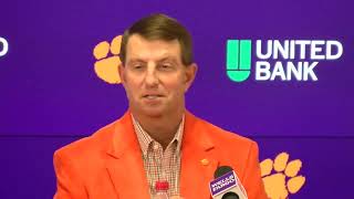 Riley talks fast, violent Clemson offense, recruiting