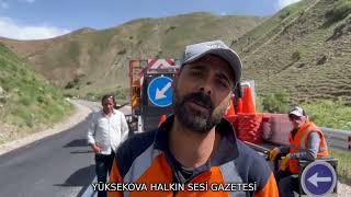 Yüksekova Ile Yeni Köprü Arasında Şerit Çalışması Yapıldı