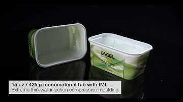 Extreme thin-wall injection compression moulding | stack mould | In-Mould-Labelling | e-speed 420