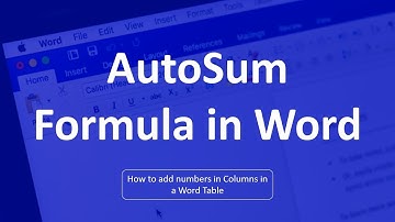 AutoSum Formula in Word | How to Sum in Word