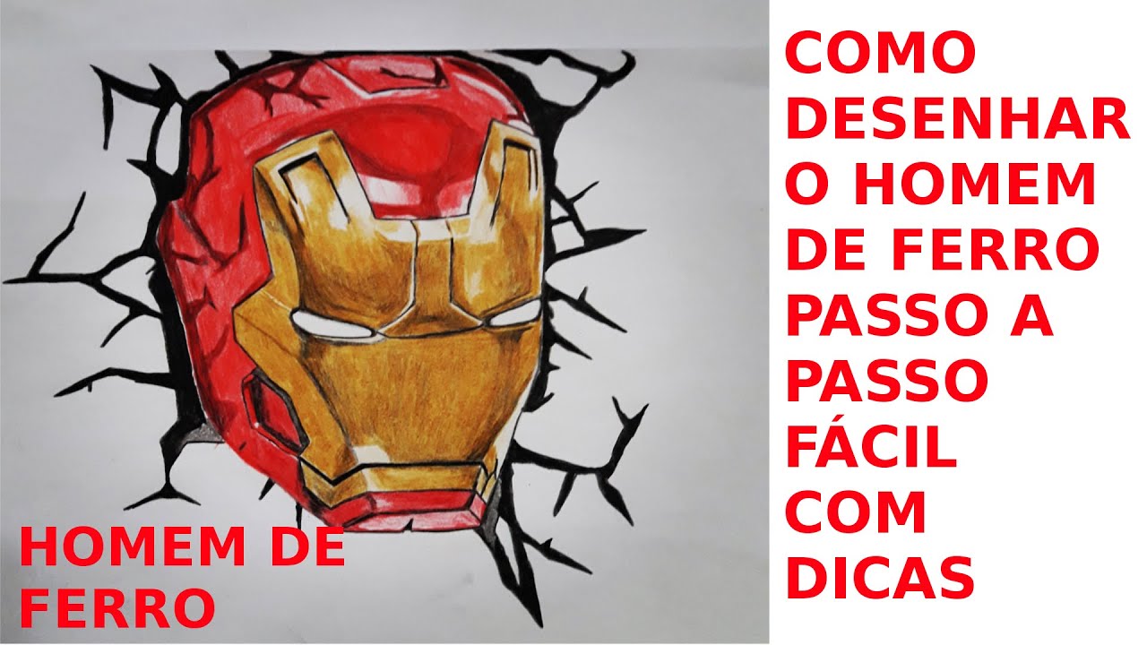 Homem de ferro! Aprenda a desenhar o personagem dos Vingadores fácil., image size:1280x720