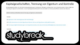 Kapitalgesellschaften, Trennung Von Eigentum Und Kontrolle Investition Und Finanzierung