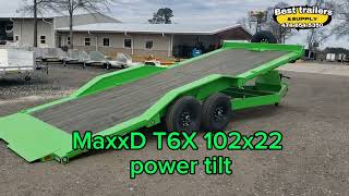 MaxxD T6X 102 x 22 power tilt full tilt buggy hauler flatbed equipment trailer blackwood floor green by Joey fuller best trailers 70 views 2 months ago 2 minutes, 27 seconds