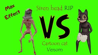 2 красивых футажа cartoon cat Venom and siren head Rip на зеленом фоне.