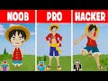 Minecraft ONE PIECE STATUE HOUSE BUILD CHALLENGE - NOOB vs PRO vs HACKER