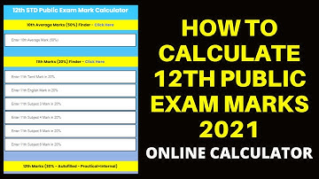 12th Public Marks Calculator | Online Calculator | 2021