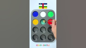 What color will mixed flags make?Satisfying Color Mixing!#colormixing #paintmixing #colors #short