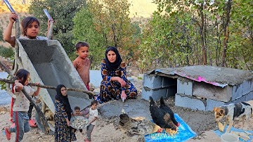 Nomadic life in the mountains | Building a cozy shelter for chickens with the hands of a brave woman