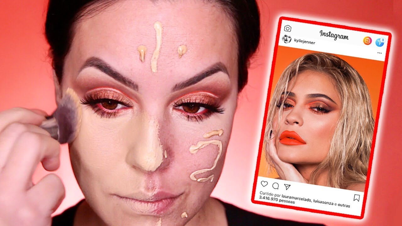 IMITEI A MAQUIAGEM NÍVEL MUITO HARD DA KYLIE JENNER 💥