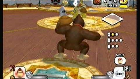 Mario Super Sluggers: Dk Wilds vs Diddy Monkeys on Daisy Cruiser