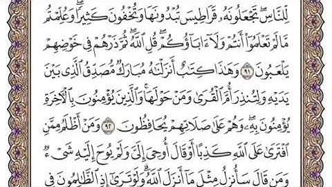 سورة الأنعام الشيخ ياسر الدوسري صفحة ١٣٩