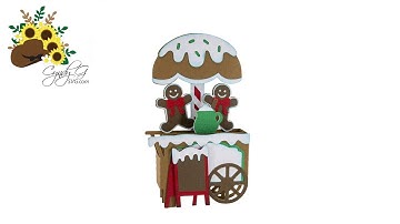 Gingerbread Cart Box Card SVG Assembly Tutorial