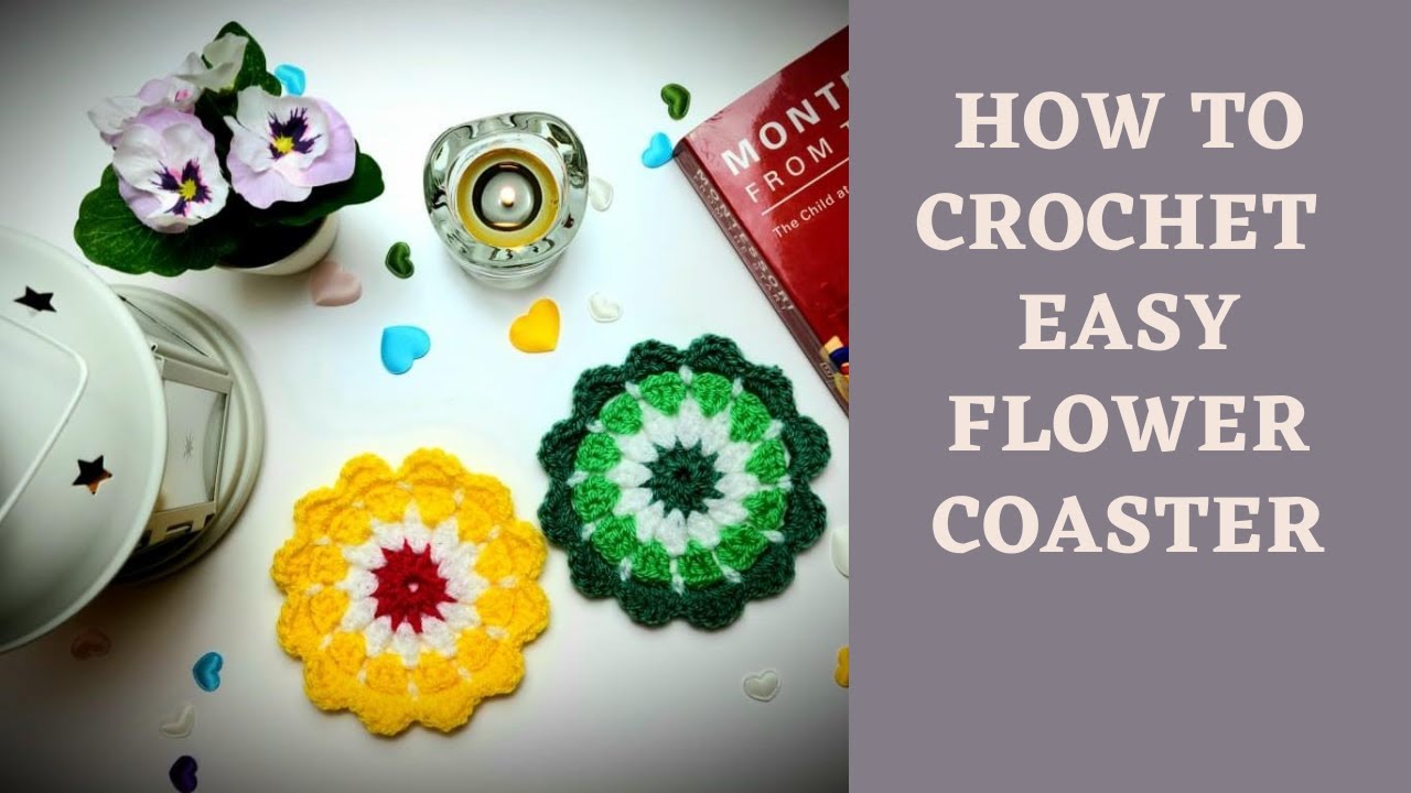 CROCHET Flower Coaster HOW TO CROCHET Easy Coaster YouTube