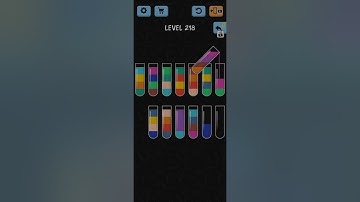 Water color sort level 218 | Water bottle game level 218 answer walkthrough 🔥 #shorts
