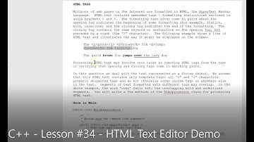 C++ - Lesson #34 - HTML Text Editor Demo