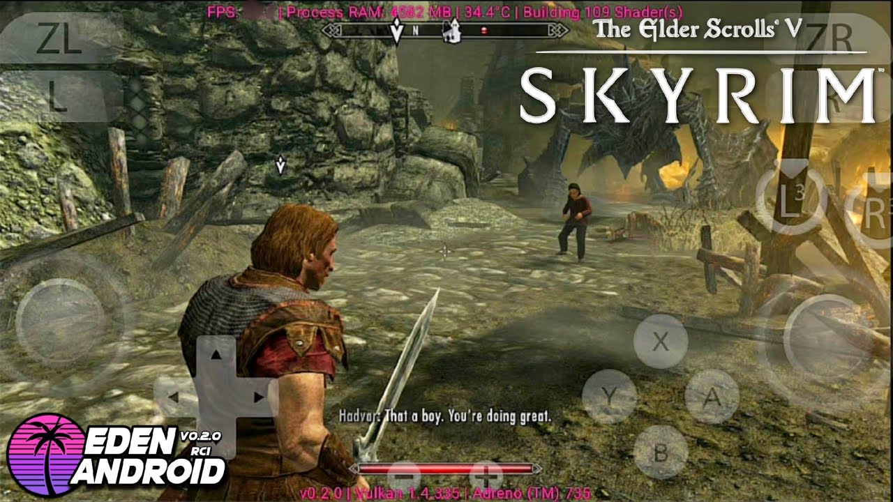 The Elder Scrolls V Skyrim on Android EDEN v0.2.0 RC1 Gameplay Test | Snapdragon 8s Gen 3 POCO F6 