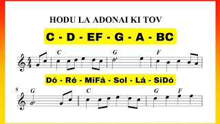 Hodu La'Adonai Ki Tov - SHEET MUSIC FOR BEGINNERS (Partitura para Iniciantes)