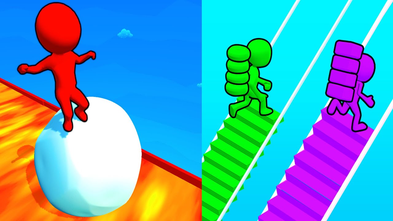 Snow Race 3D vs Bridge Race 😊 Hard Levels Challenge Walkthrough Gameplay E1078