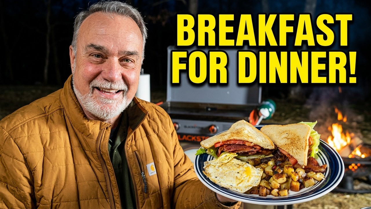 Cooking BREAKFAST  for Dinner: Bacon, Eggs and Fried Taters
