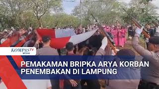 The funeral of Brigadier Arya, who was shot dead by a motorcycle thief in Lampung.