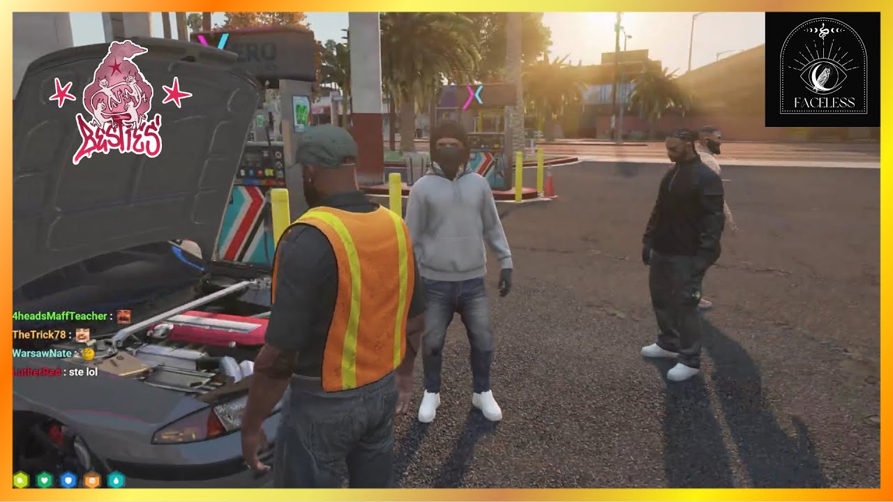Лучшие друзья подъезжают к Faceless Asset SK на заправке GG Gas | NoPixel 4.0 GTA RP