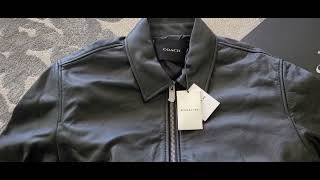 Coach Leather Bomber Jacket BLACK unboxing
