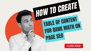 How to create a table of content for rank math on page SEO-2023 || Solution of a short paragraph