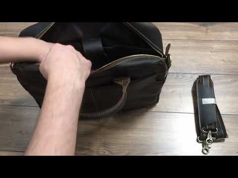 Вінтажна сумка з кінської шкіри TIDING BAG T1019 коричнева video
