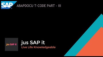 Basic SAP ABAP | For Beginners | First T-Code | ABAPDOCU | ABAP Documentation and Examples_Part_3