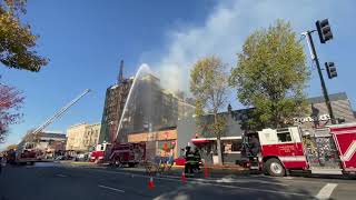 The day after — firefighters continue to work on fire that broke out in downtown Berkeley.